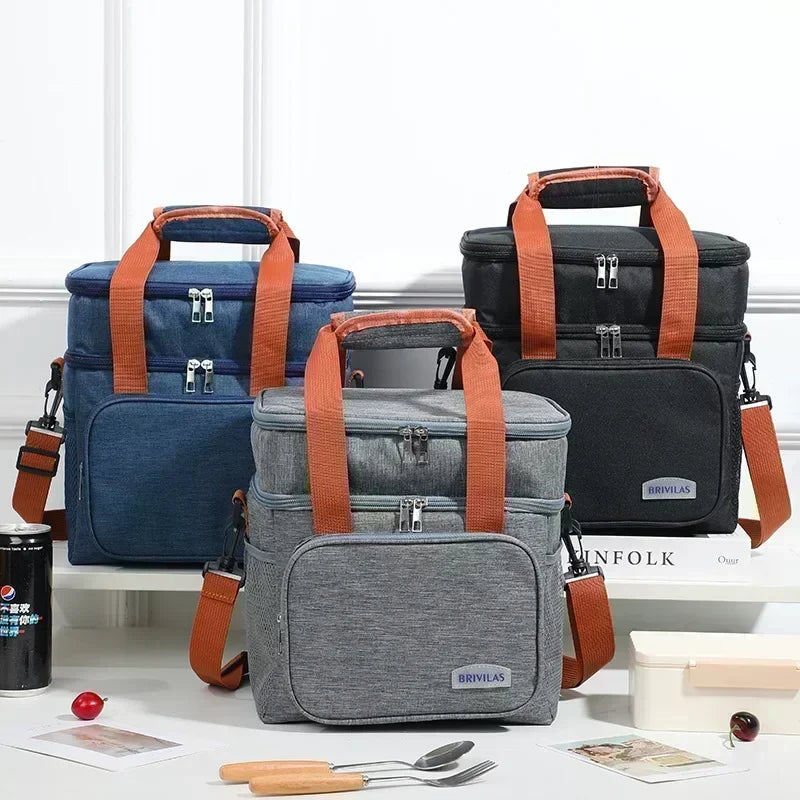 Hot Sale Large Capacity Square Insulated Lunch Box Thermal Bag Portable Crossbody Food Container for Office School Picnic Peaceful Pleasures Health and Wellness