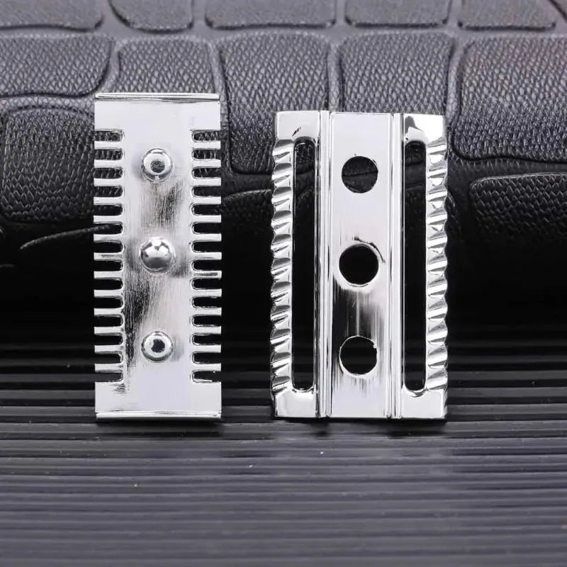 Yaqi Chrome Color Double-edged Slant Razor Head & Sandalwood Soap Set-Lightweight Versatile Use For Men Precise Shave Razor Head Peaceful Pleasures Health and Wellness