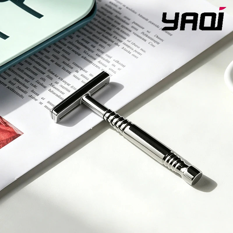2026 YAQI Romulus Polished 316 stainless Steel AC Blade Single-edged Mens Shaving Safety Razor Peaceful Pleasures Health and Wellness