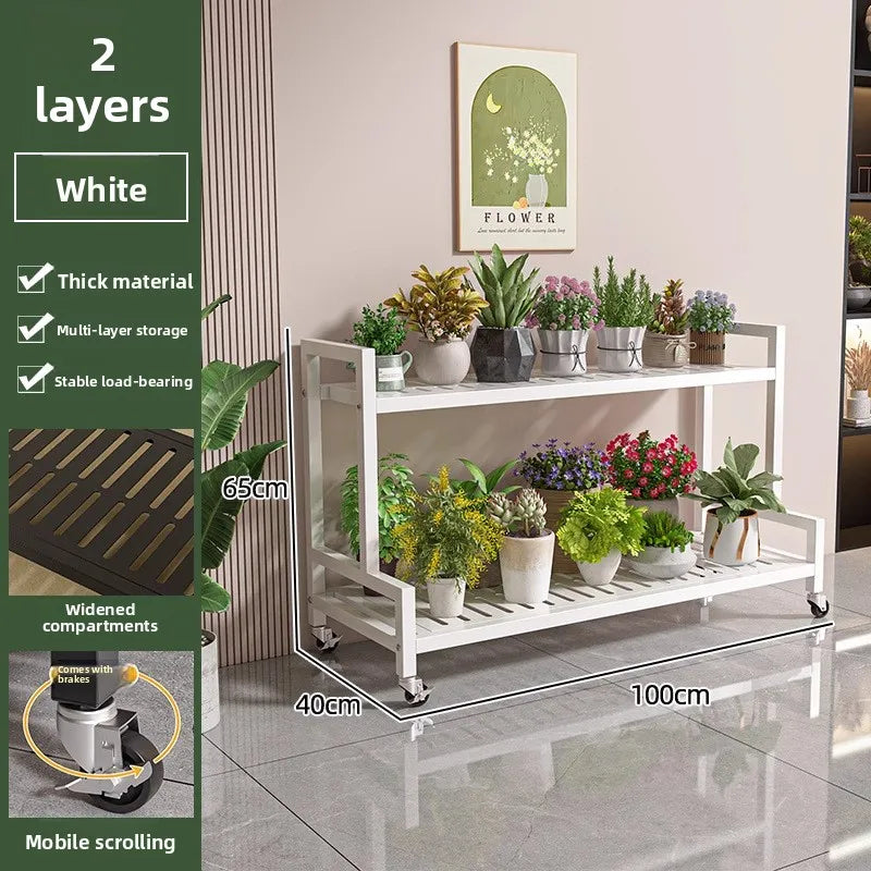 Wrought Iron Multi-Layer Plant Stand | Floor Flower Rack