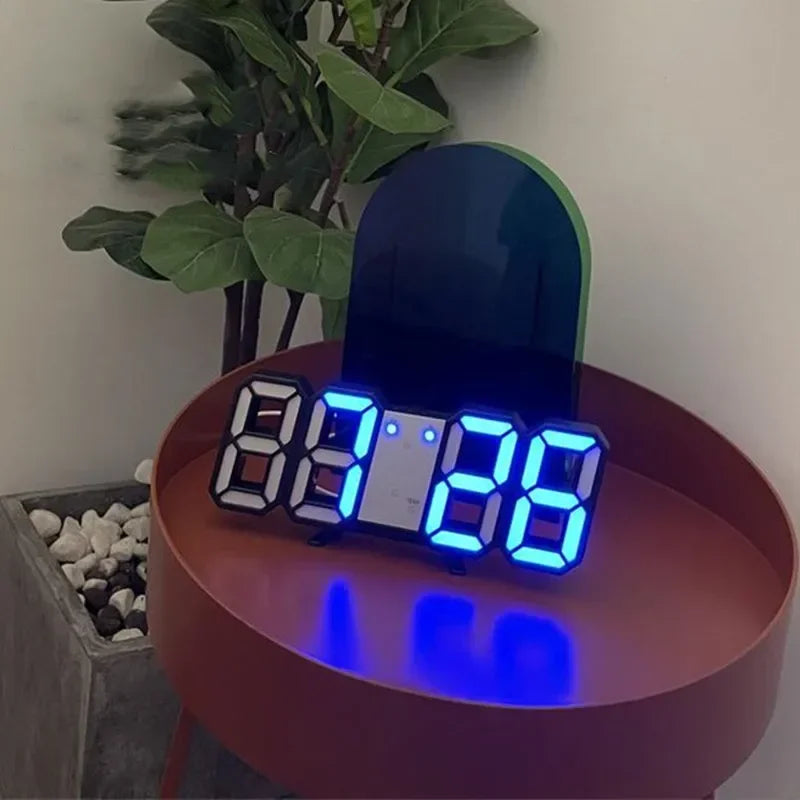 Wall Clock 3D Led Clocks Decoration for Bedroom Mode Home and Decoration Hanging Large Digital Watches Interior Room Light Decor Peaceful Pleasures Health and Wellness