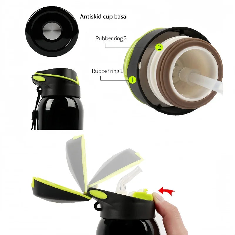 Stainless Steel Thermos Bottle Ideal for Outdoor Activities, Cycling Sports Keep Hot or Cold Easy to Carry Durable Water Bottle Peaceful Pleasures Health and Wellness