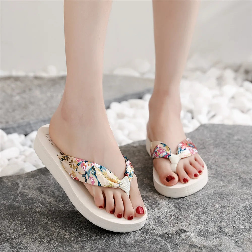 Women's Bohemian EVA Platform Flip Flops – Beach Slippers