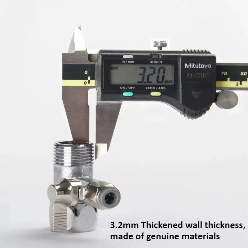 Copper 3-Way Shut-Off Valve 1/4" & 3/8" | RO Water Adapter