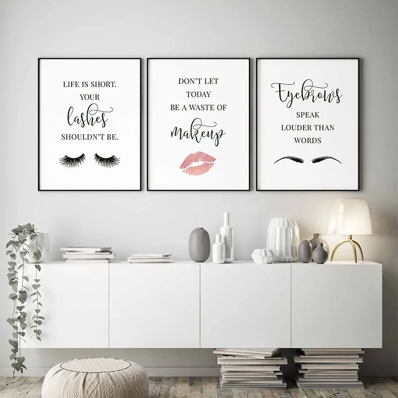 Makeup Quote Canvas Wall Art | Beauty Salon Decor Print