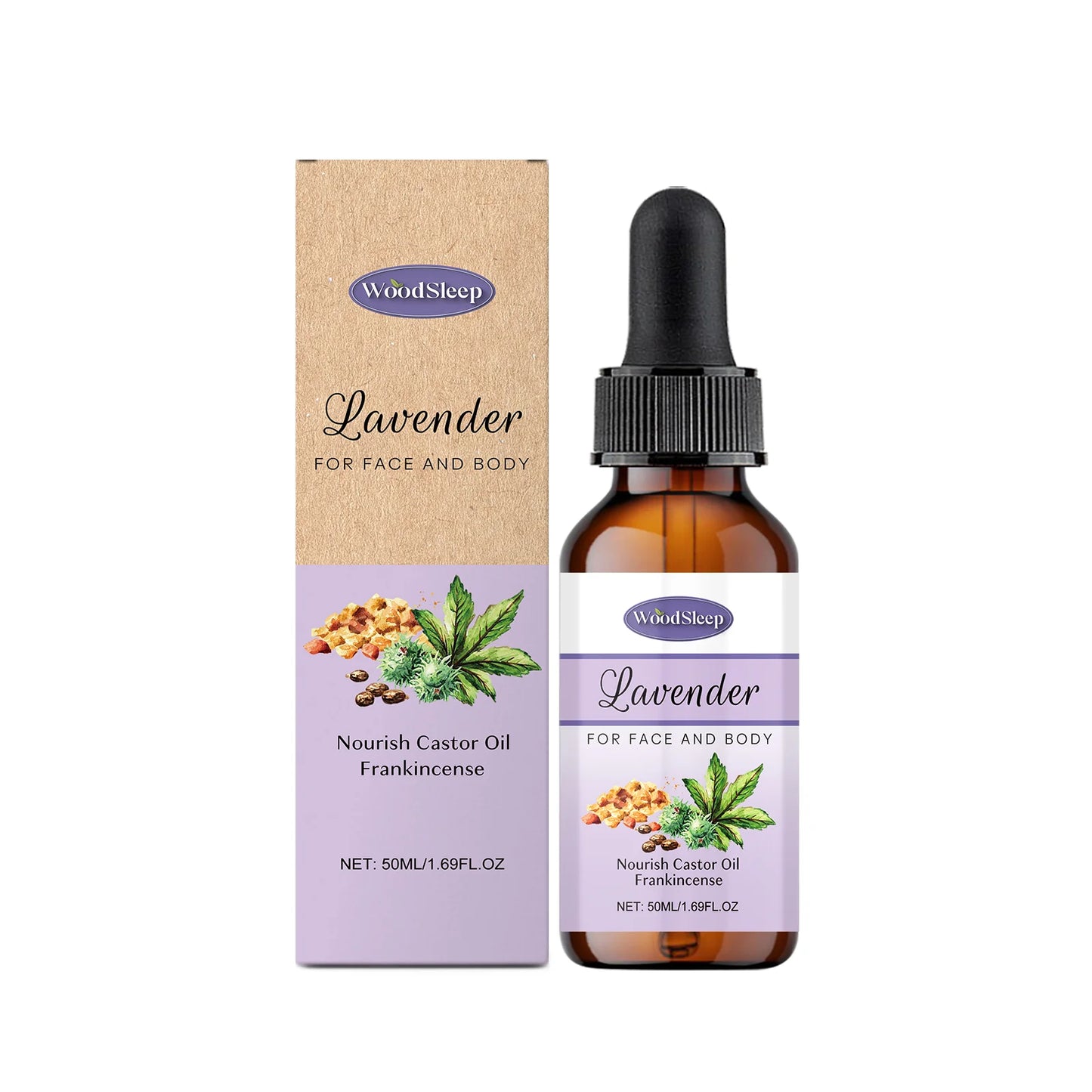 Lavender Nourishing Body Oil Relaxing Brightening Repairing Smoothing Stress Fatigue Relief Calming Softening Soothing Body Oil Peaceful Pleasures Health and Wellness 50ml boxed