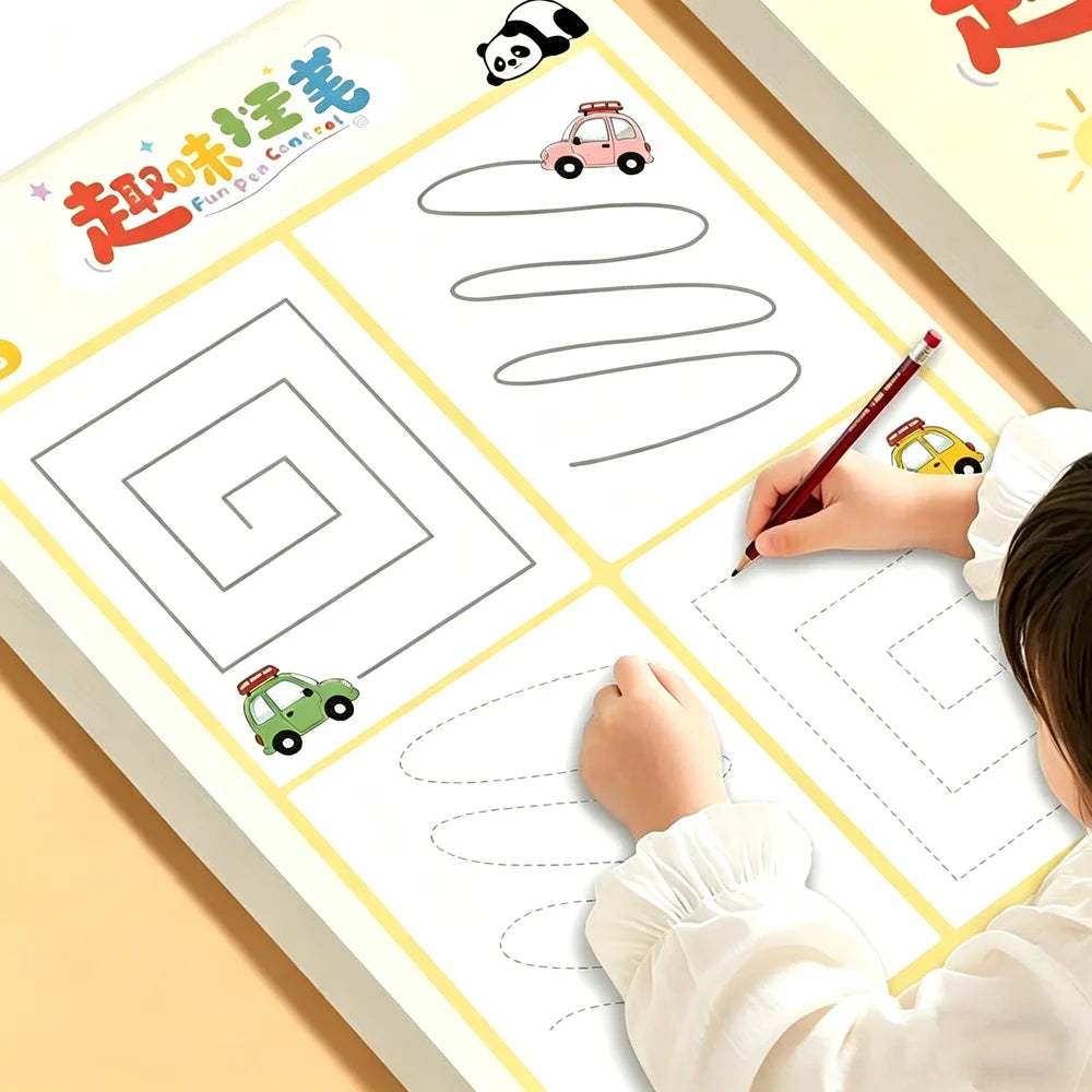35 Sheets Fun Pen Control Tracing Workbook Kids Preschool Early