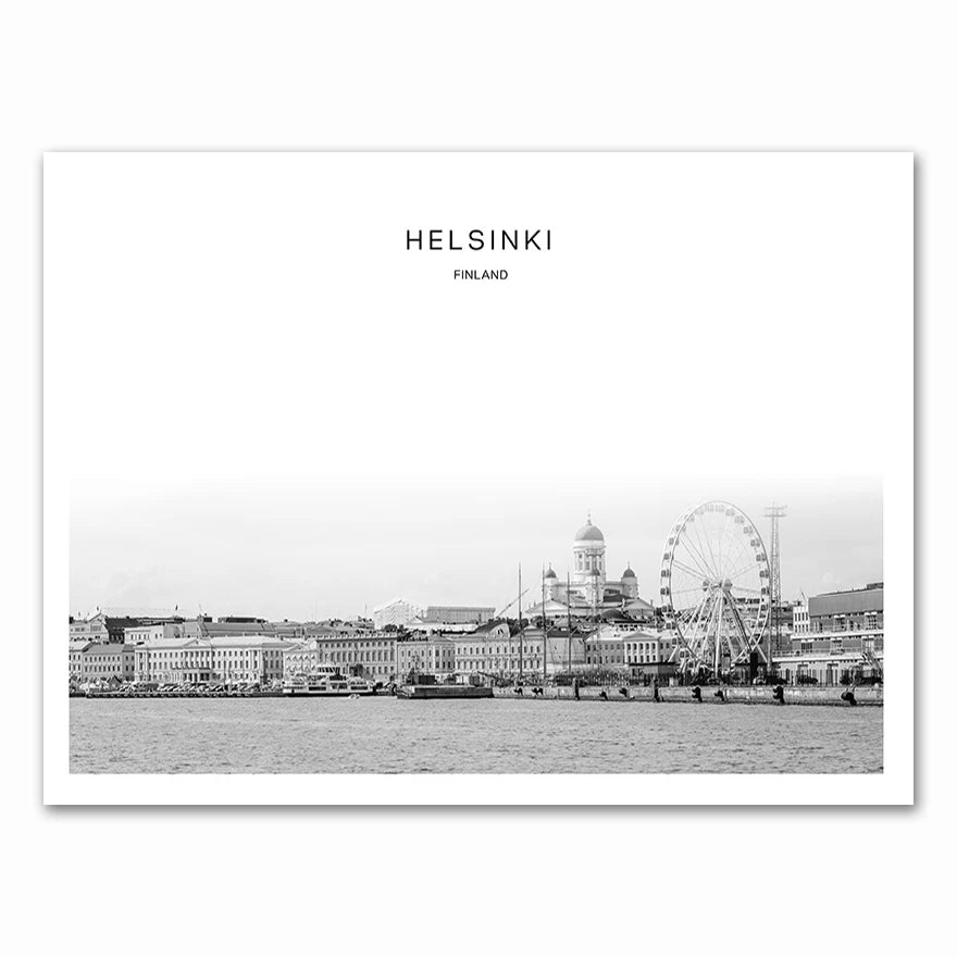 Modern New York London Paris City Wall art Landscape Posters and Prints Black And White Pictures for Living Room Home Decor Peaceful Pleasures Health and Wellness 0457-04 40x60cm
