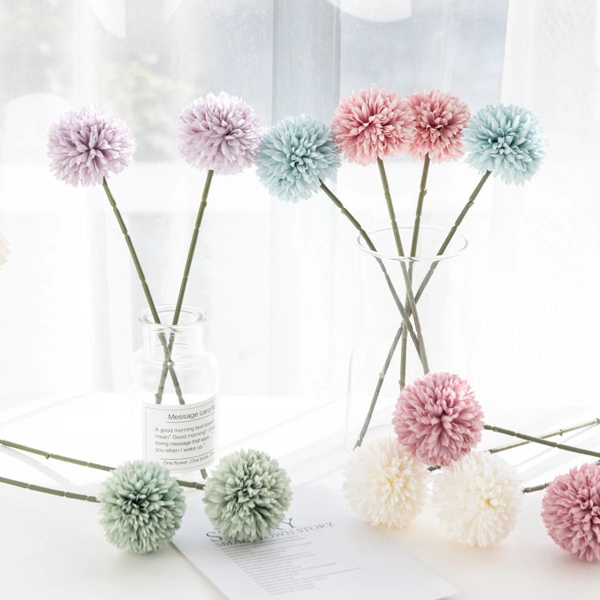 Artificial Silk Dandelion & Hydrangea Bouquet | Wedding & Home