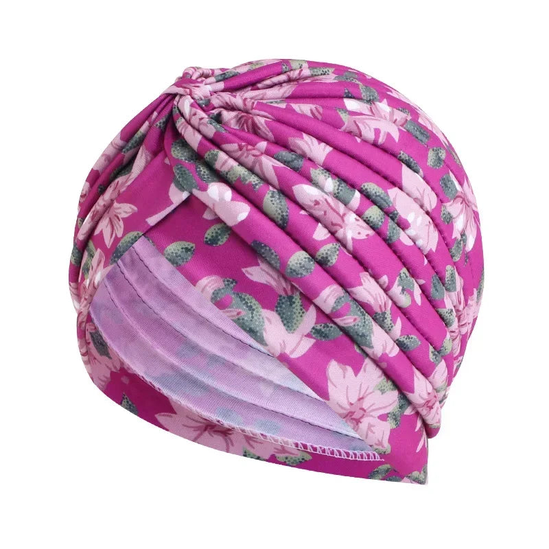 Women's Cotton Print Turban Hijab Head Wrap Scarf | 8 Colors