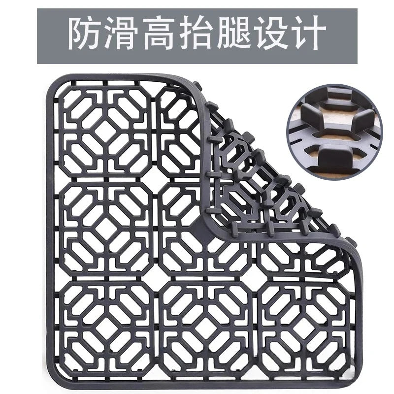 Silicone Drain Mat Heat Insulated Pad Kitchen Sink Protector Hollow Sink Mat Countertop Mats Kitchen Protection Countertop Mats Peaceful Pleasures Health and Wellness