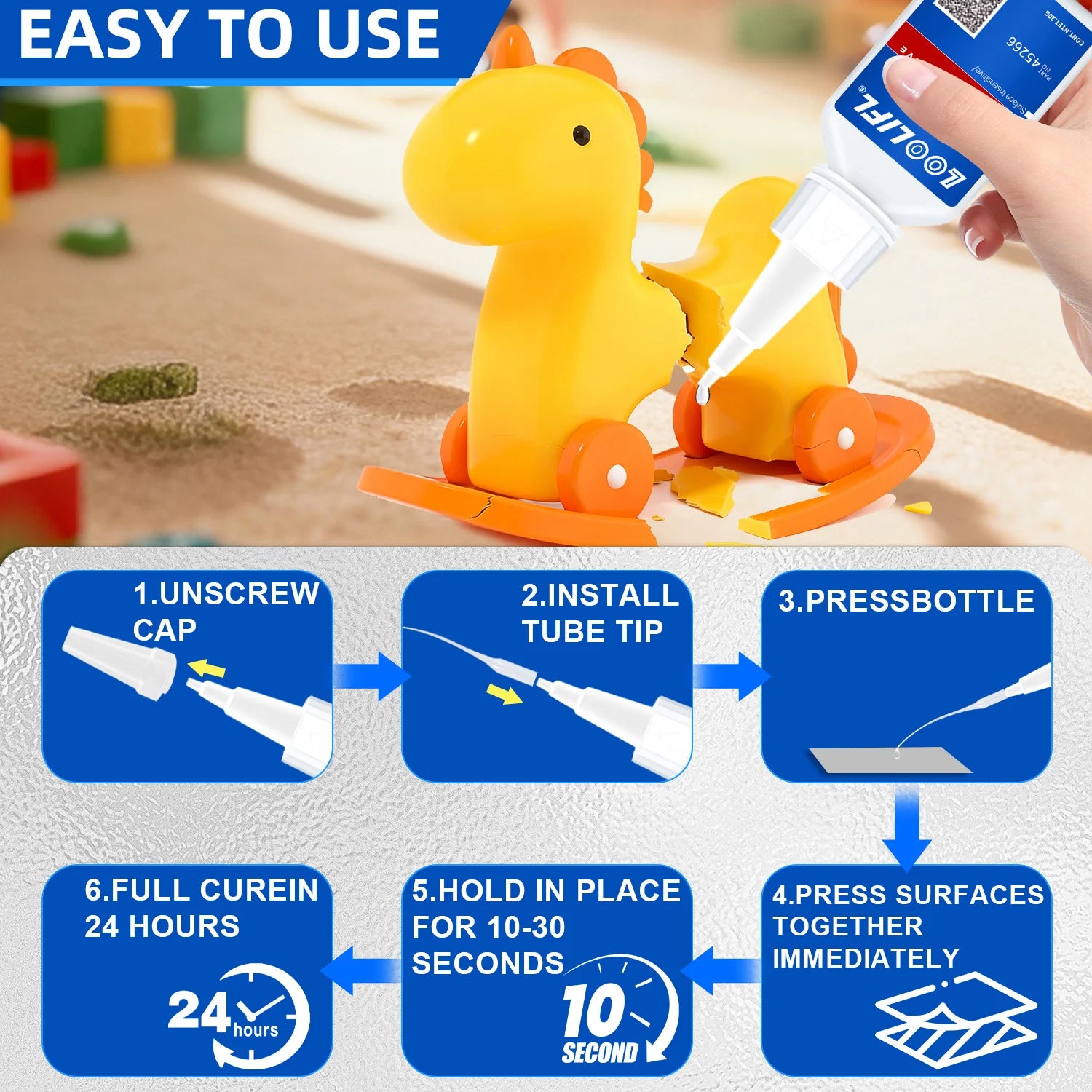 SuperGlue Super Strong Adhesive, Suitable for Instant Transparent Adhesive of Plastics, Metals, Wood, Crafts, Glass and Ceramics Peaceful Pleasures Health and Wellness