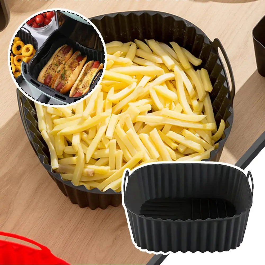 Silicone Air Fryer Liner 21cm Square Reusable Non-Stick Mat