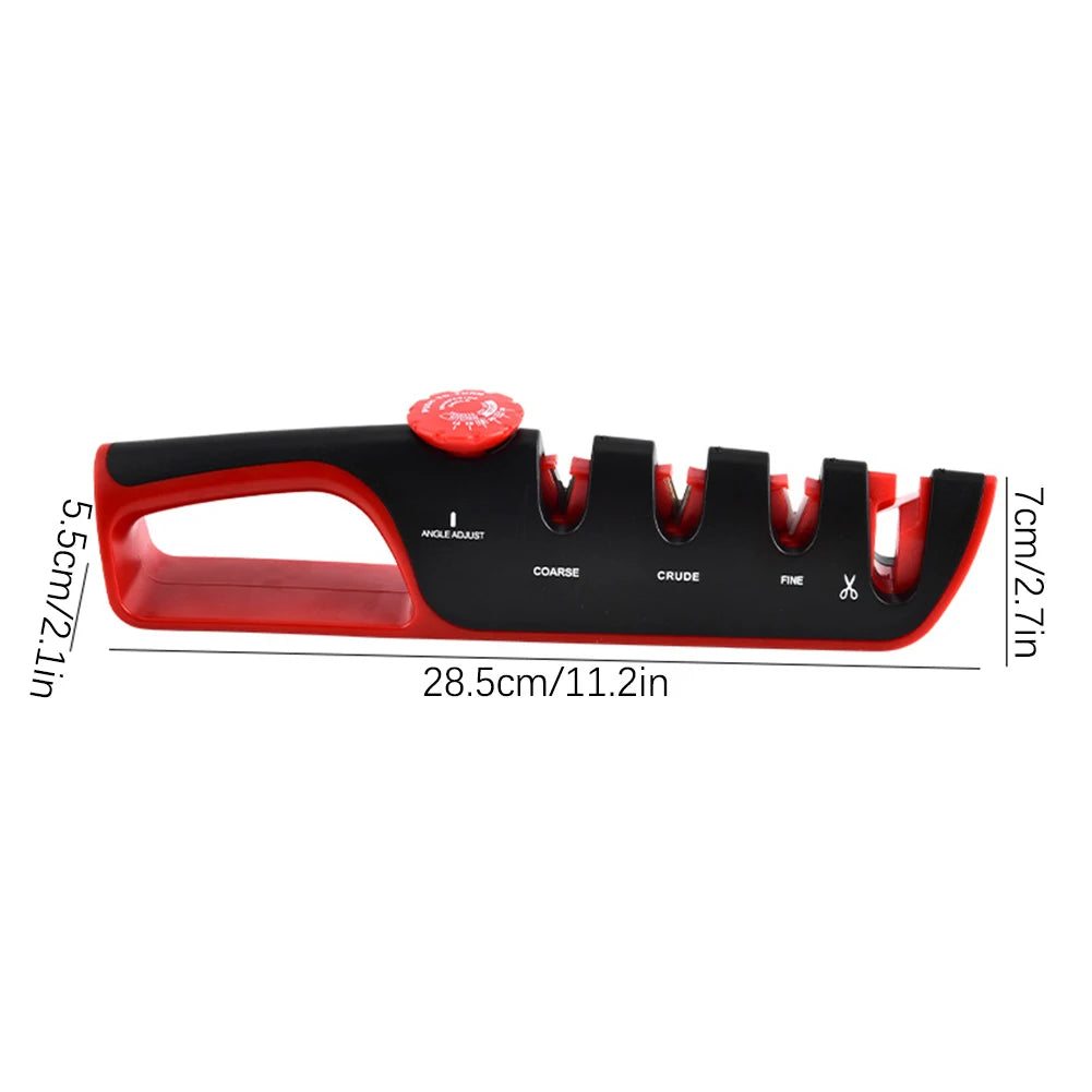 4-Stage Ceramic Pull-Through Multipurpose Knives Sharpener Manual Adjustables Angle Sharpener With Non Slip Grip For Kitchen ﻿ Peaceful Pleasures Health and Wellness