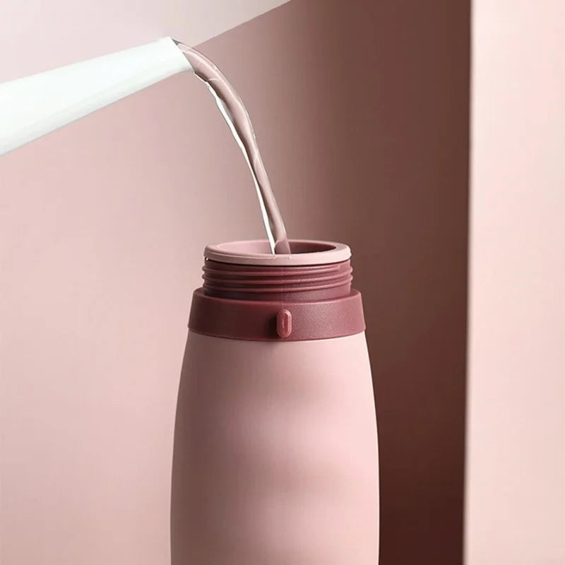 600ml Collapsible Silicone Water Bottle BPA Free Foldable Flask