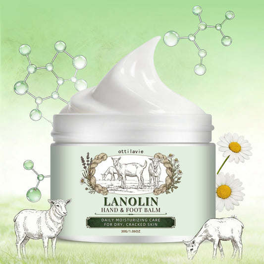 Ottilavie Lanolin Hand & Foot Cream • Intensive Moisturizing • For Dry Cracked Skin • All Skin Types • Unisex • Travel Size Peaceful Pleasures Health and Wellness