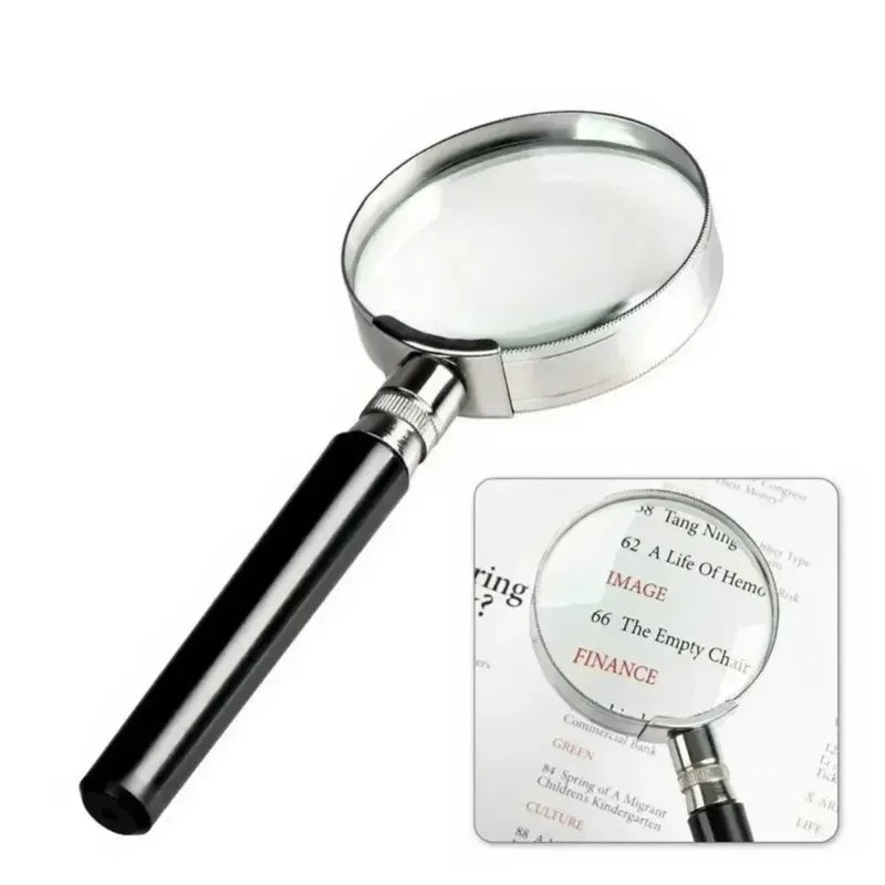 High-end Handheld Magnifying Glass Classic 5x Semi Metallic Circular 60mm for High-definition Jewelry Appraisal Reading Peaceful Pleasures Health and Wellness