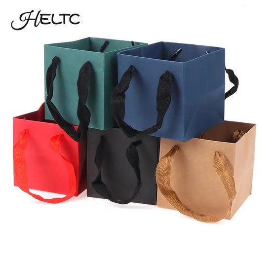 Square Kraft Paper Gift Bags | Wedding, Birthday & Flowers Kraft Paper Gift Bag Peaceful Pleasures Health and Wellness