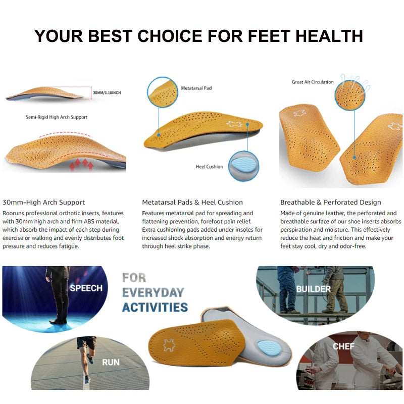 Orthotic Inserts 3/4 Length, Half Plantar Fasciitis Support with Metatarsal Pad Heel Cushion Peaceful Pleasures Health and Wellness