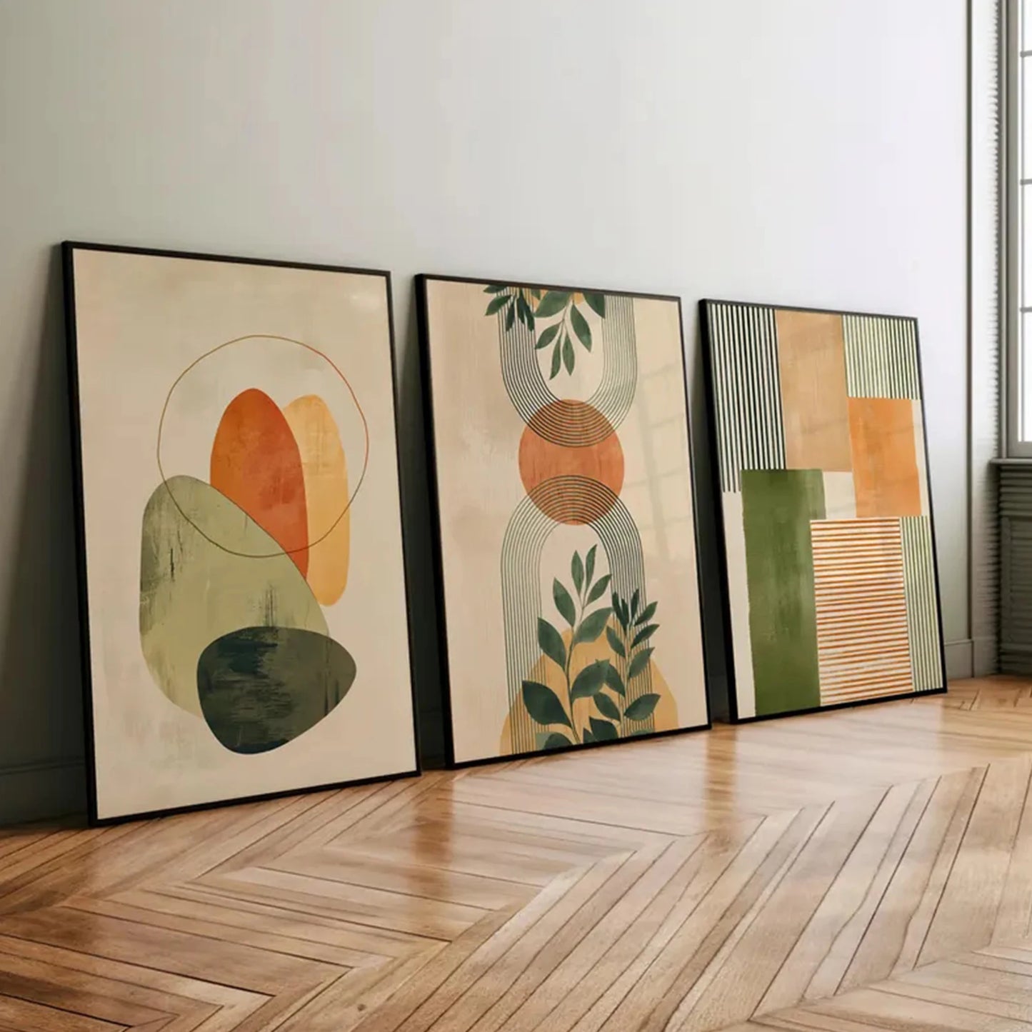 3-Piece Boho Botanical Canvas Wall Art | Tropical Home Decor