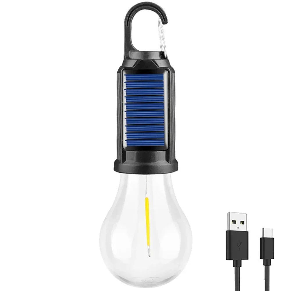 GGbingo Solar Powered LED Camping Lamp with Hook LED Lantern USB Charging Outdoor Tent Light Waterproof for Outdoor BBQ Camping Peaceful Pleasures Health and Wellness Spherical