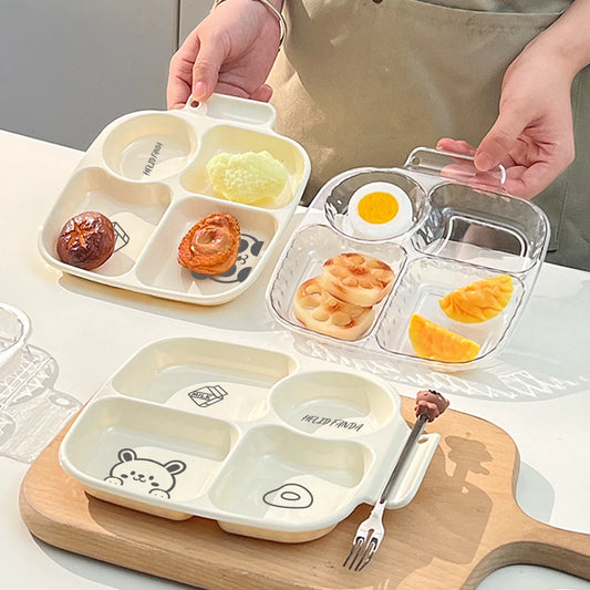 Multi Grid Food Plates Cafeteria Serving Divided Plastic Plates Buffet Plate Home Use Quantitative Weight Loss Breakfast Plates Peaceful Pleasures Health and Wellness