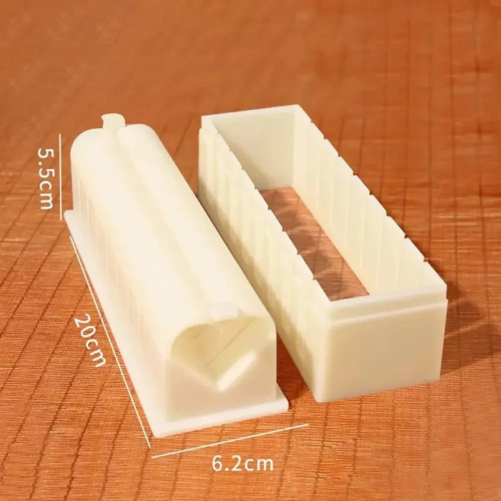 3pcs/set Sushi Maker Equipment Kit Plastic Kimbap Sushi Rolls Mold Round Square Heart-shaped Sushi Making Tools Cake Roll Mold Peaceful Pleasures Health and Wellness heart