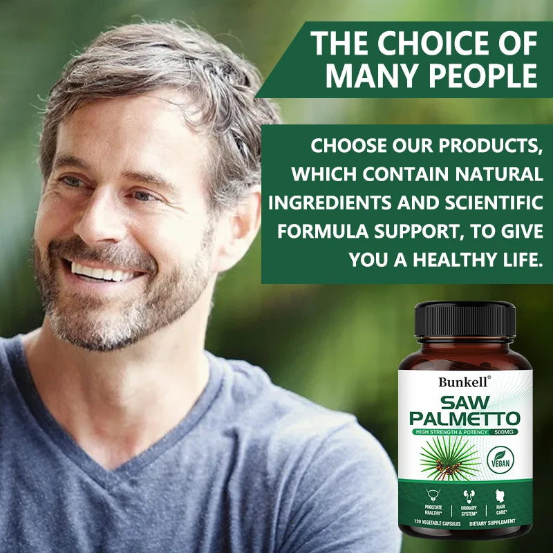 Saw Palmetto Extract Capsules 500mg - Enhanced Hair Growth Supplement for Women & Men, Reduces Hair Loss, Urinary Tract Support Peaceful Pleasures Health and Wellness