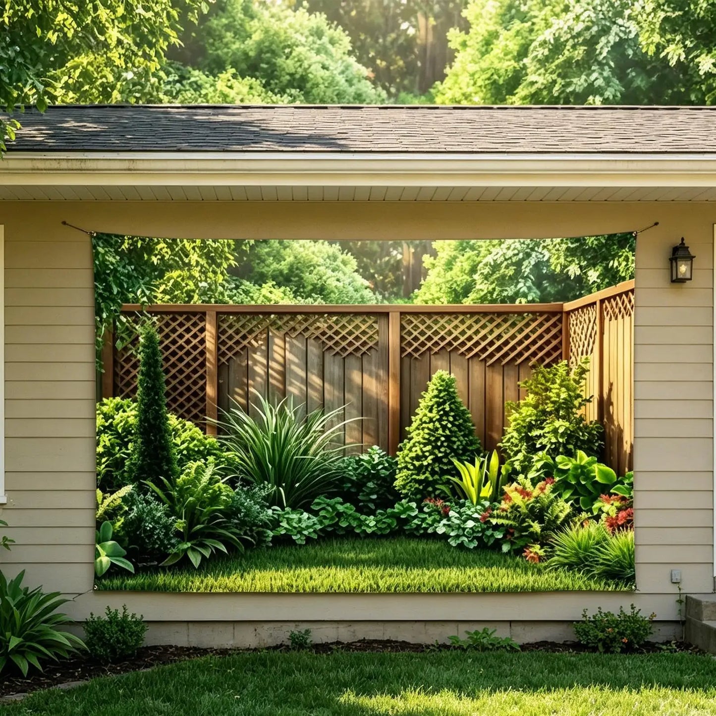 Greenery Backdrop Banner – Garden Fence Photo Background 7x5ft