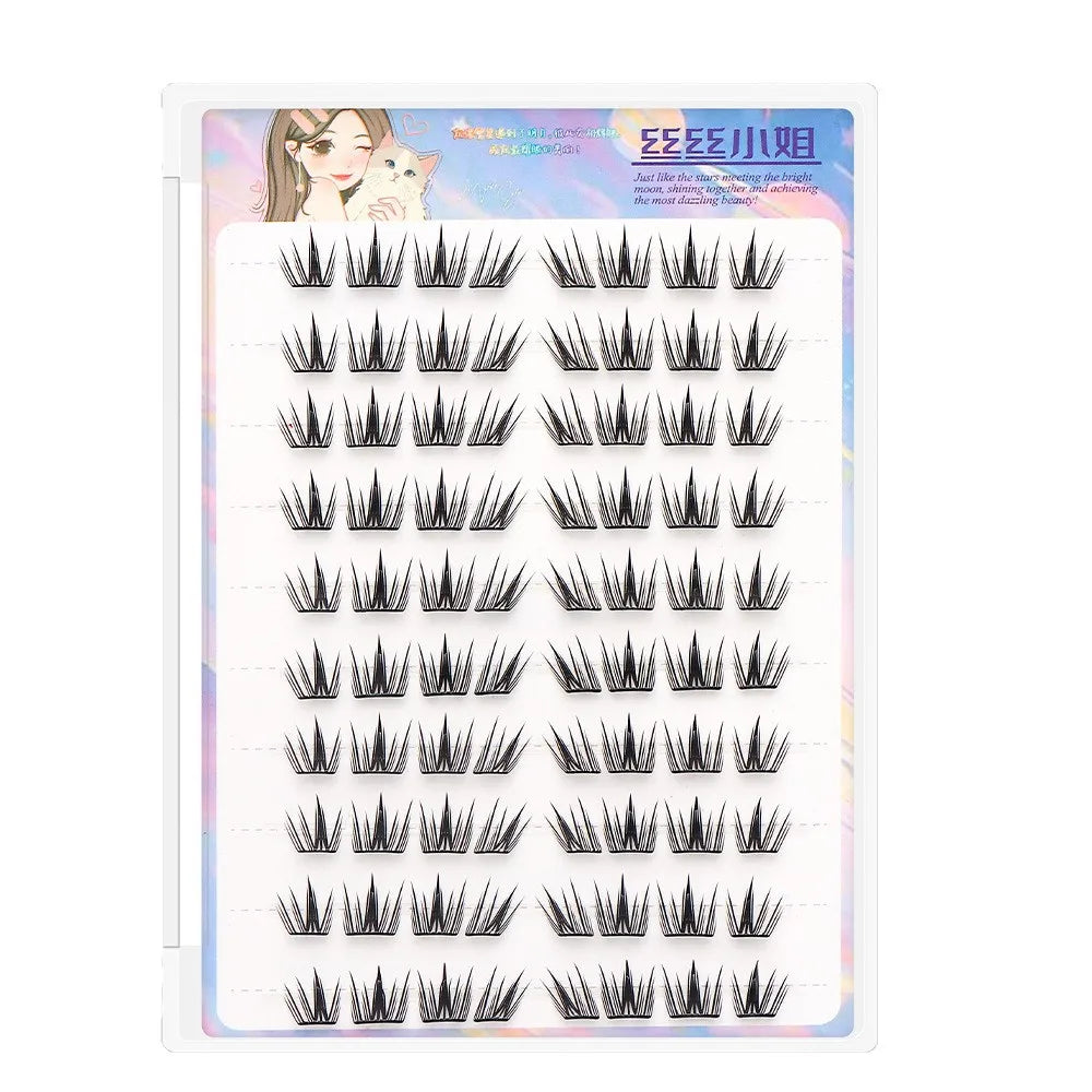 Idol Manga False Eyelashes Korean Style Girl's Group Eyelash Extension U-shaped Natural Enlarge Your Eyes Large Capacity Lashes Peaceful Pleasures Health and Wellness style 8