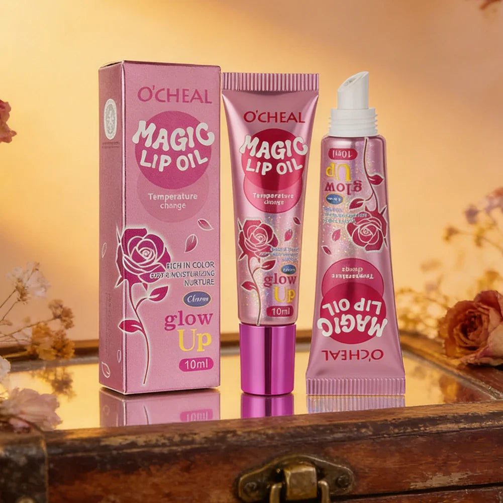 O'CHEAL Magic Color-Changing Lip Oil – Plumping & Moisturising
