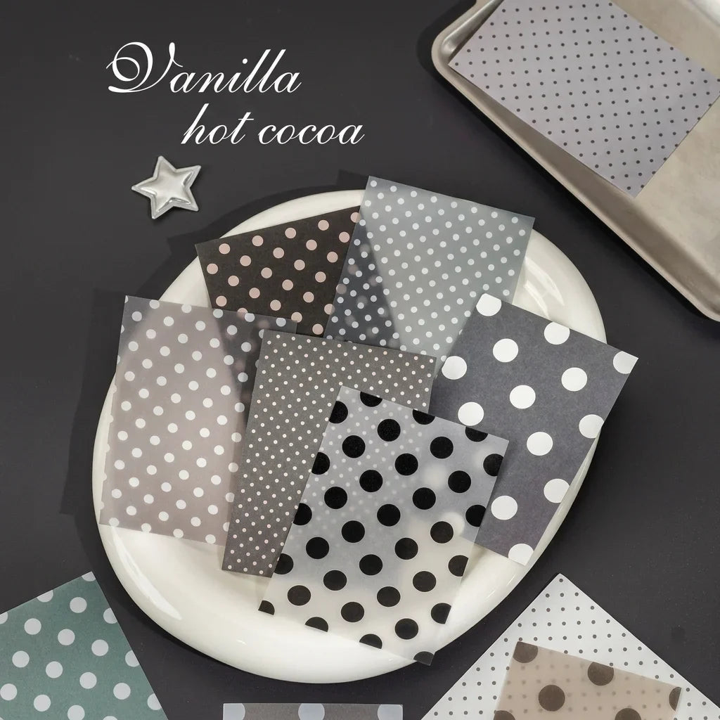 50-Sheet Polka Dot Kraft & Vellum Paper – M5 Journal Inserts