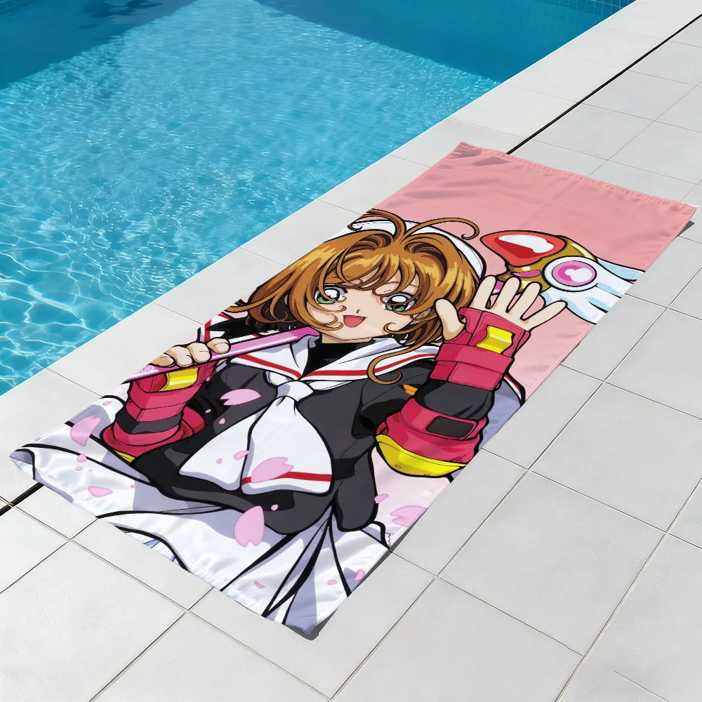 Card Captor Sakura Anime Quick-Dry Beach Towel | Soft & Absorbent Anime Beach Towel Peaceful Pleasures Health and Wellness
