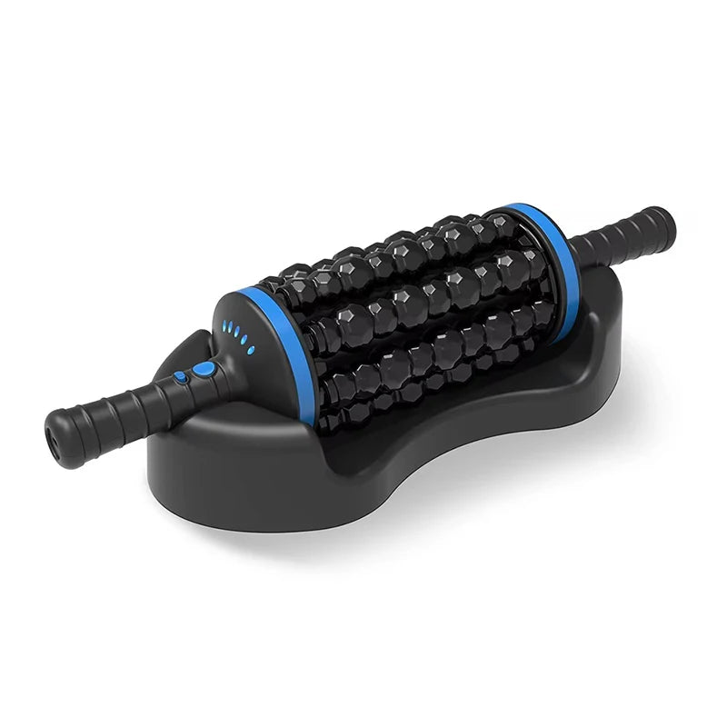 NEW Cordless Roller Body Massage Rechargeable Vibrators 360 Rolling Percussive Massager Muscle Relaxation Back Foot Leg Relaxer Peaceful Pleasures Health and Wellness Type-C Charging-Blue