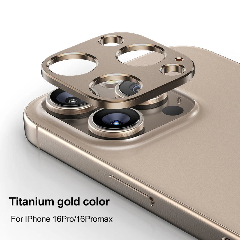 camera lens protector for iphone 16 pro camera protective film for iPhone camera circles for iphone 16 camera protection lens Peaceful Pleasures Health and Wellness Titanium gold color