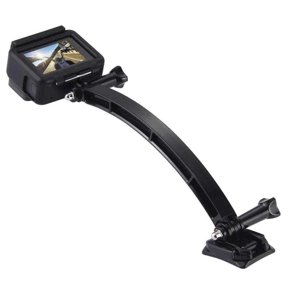 Helmet 3-Way Curved Arm Mount for GoPro, DJI & Action Cams