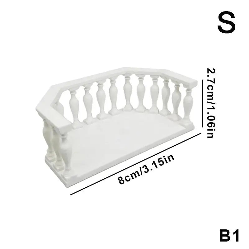 European Miniature Balcony with Railing | Dollhouse DIY Decor