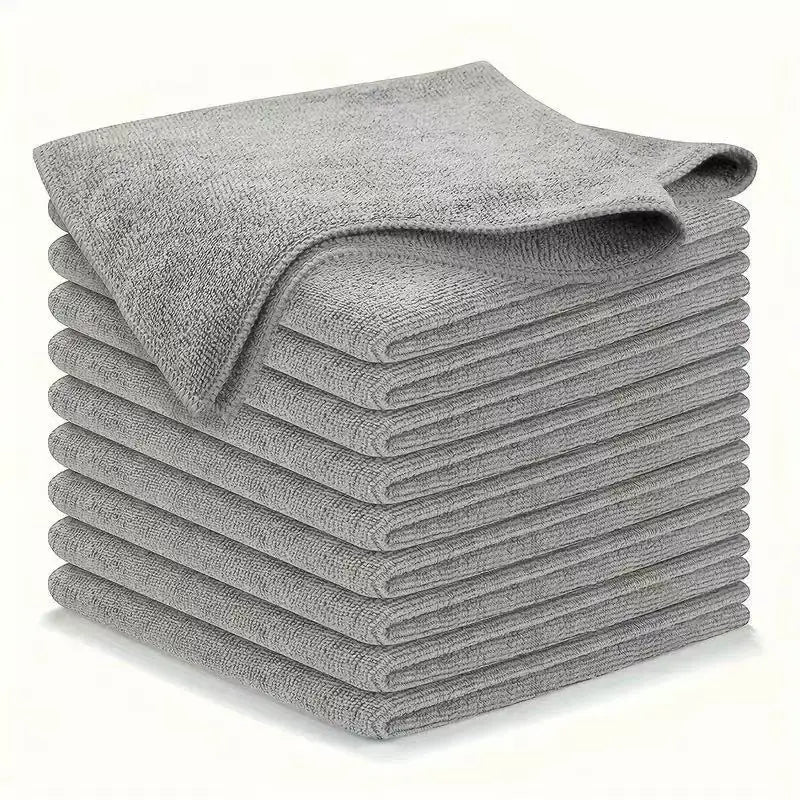 5/10pcs Kitchen Towel, Ultra-fine Fiber Light Gray Cleaning Cloth Set, Absorbent, Soft And Stain-removing Cloth Peaceful Pleasures Health and Wellness 10pcs