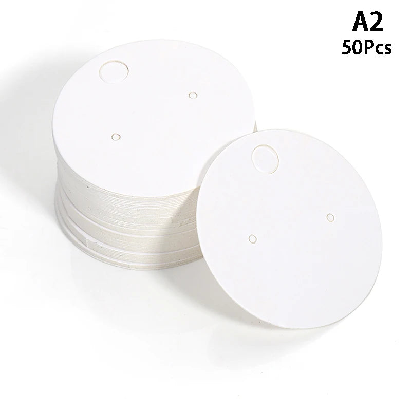 50pcs Round Kraft Paper Earring Display Cards | Jewelry Hanging Tags