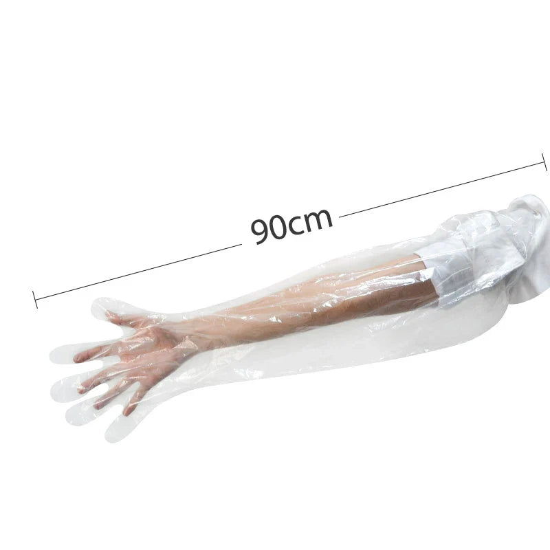 50pcs Disposable Long-Arm Veterinary Gloves | Livestock Care