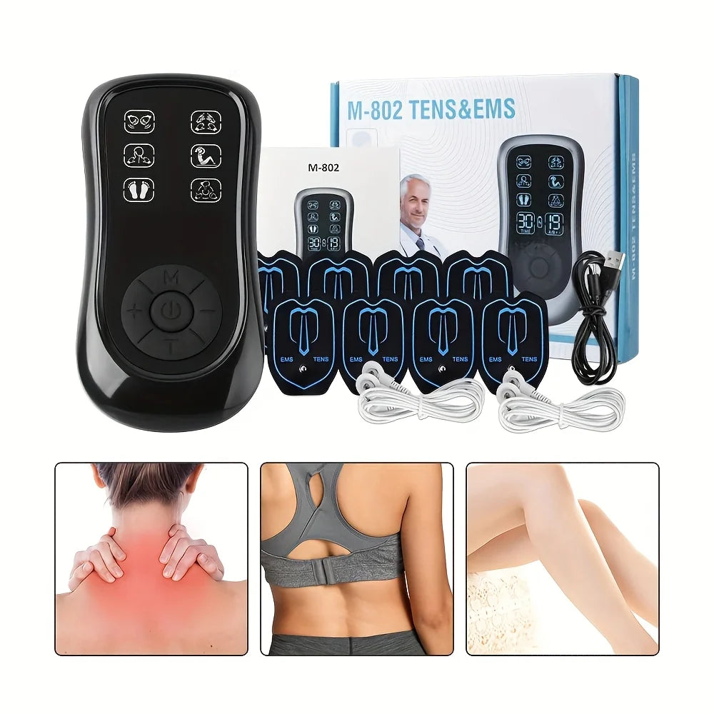 [USB Rechargeable Massager] Muscle Massager with 8 Electrodes, Tens Unit, Suitable for Full-Body and Muscle Relaxation, Portable Design, Ideal Gift for Family and Friends! Peaceful Pleasures Health and Wellness
