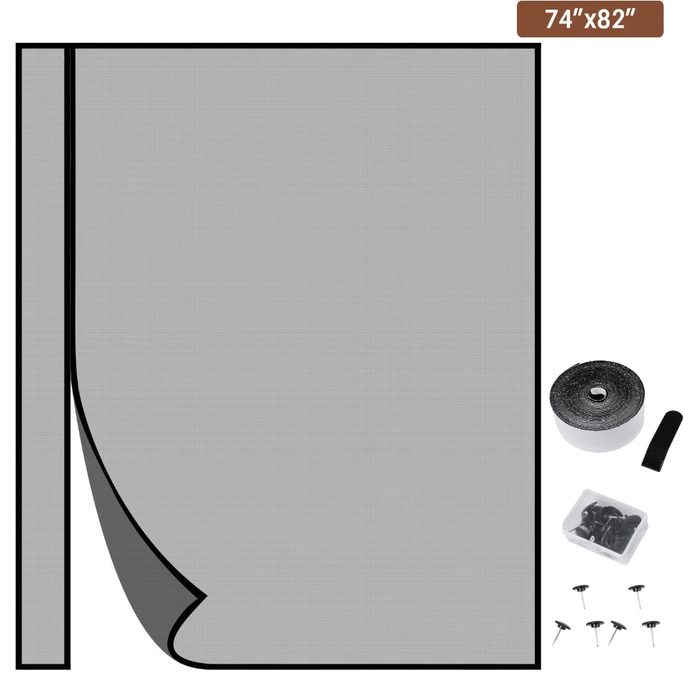 Magnetic Screen Door Net Self Closure Pets Dog Friendly Durable Fiberglass Mesh Curtain Keep Bugs Mosquito Out For Bedroom Door Peaceful Pleasures Health and Wellness C Type 188x208CM 1pc