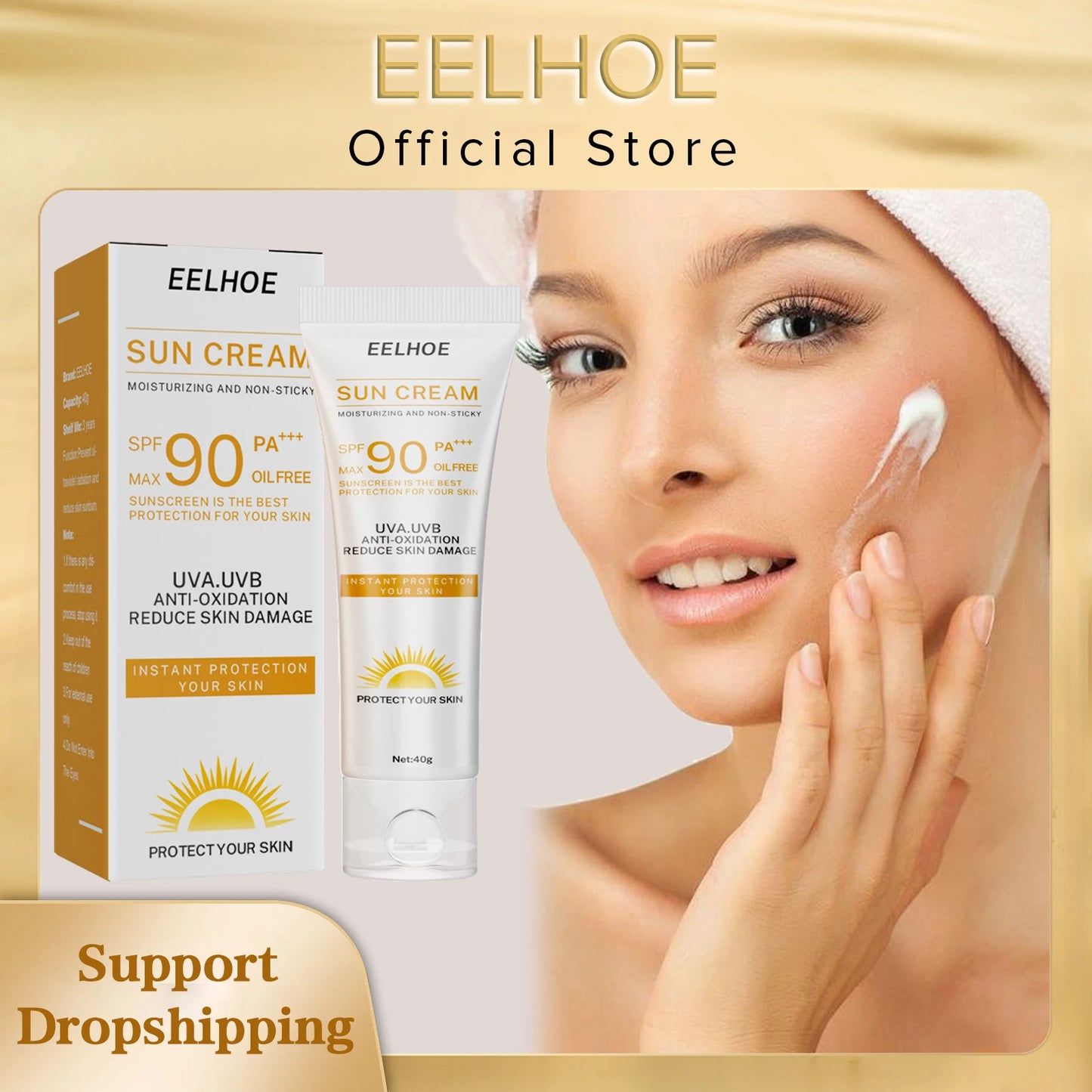 EELHOE SPF 90 Sunscreen Cream – Oil-Control, Face & Body 40g