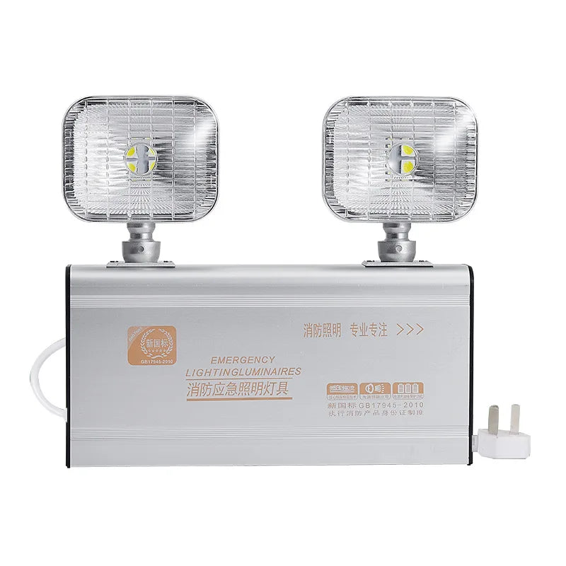 Double Head LED Emergency Light Wall Mount – AC200-240V Aluminum