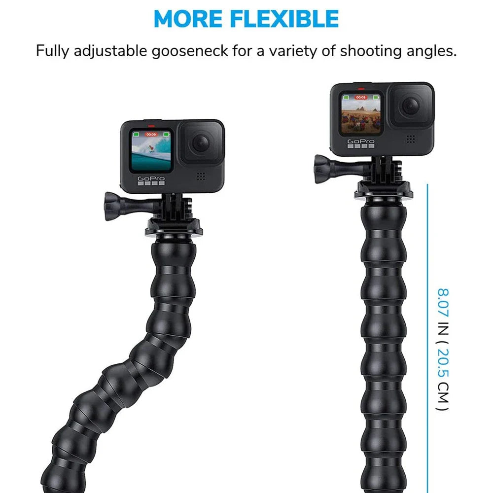 Flex Clamp Gooseneck Mount for GoPro Hero 12 11 Insta360 DJI