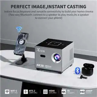 Xnano X3 Smart Projector 720P 4K Android 11 WiFi 6 Home Theater Peaceful Pleasures Health and Wellness