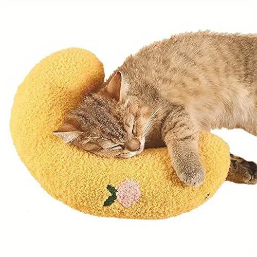 Soft Plush U-Shaped Pet Pillow for Cats & Dogs | Washable