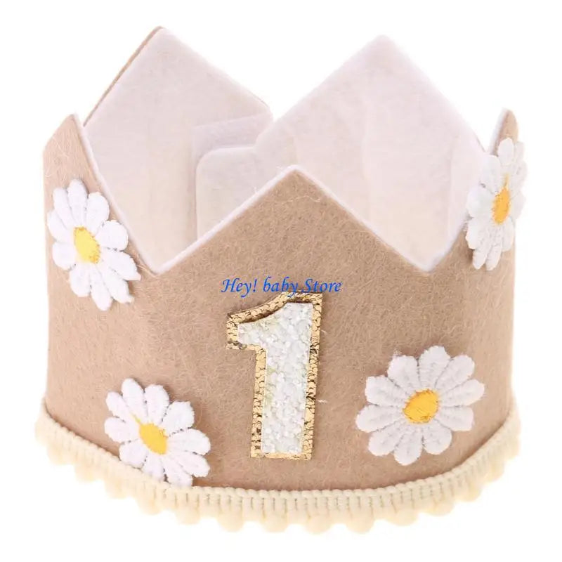 Baby 1st Birthday Felt Hat – Cute Embroidered Party Cap for Infants