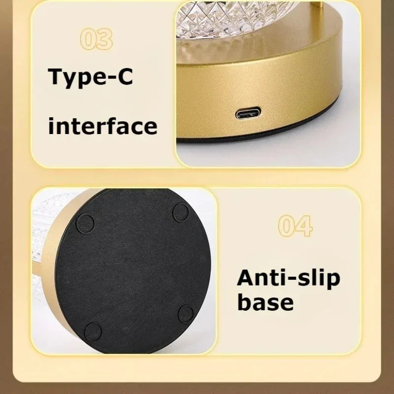 Retro Rechargeable LED Touch Table Lamp | USB Night Light