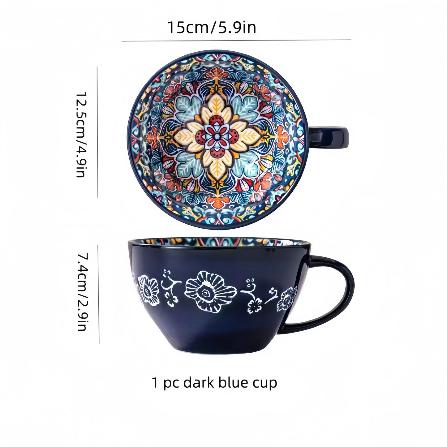 Bohemian Ceramic Coffee Mug 13.5 oz | Fun Gift Mug
